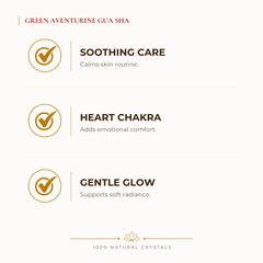 Green Aventurine Gua Sha benefits for calm mind and stress relief, explained in an Evashu natural-crystal guide