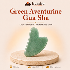 Authentic natural Green Aventurine Gua Sha for Soothing Care and Heart Chakra, shown as the main Evashu product view