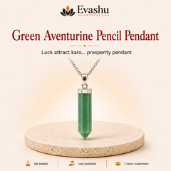 Authentic natural Green Aventurine Pencil Pendant for Opportunity Luck and Prosperity Flow, shown as the main Evashu product view