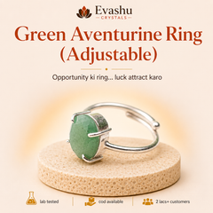 Authentic natural Green Aventurine Adjustable Ring for Opportunity Energy and Prosperity Flow, shown as the main Evashu product view