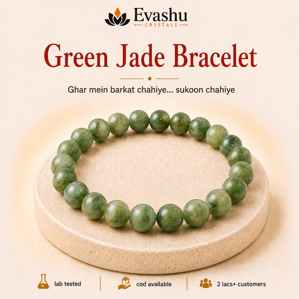 Authentic natural Green Jade Bracelet for Household Prosperity and Family Harmony, shown as the main Evashu product view