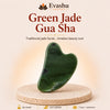 Authentic natural Green Jade Gua Sha for Detox Support and Facial Toning, shown as the main Evashu product view