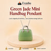 Authentic natural Green Jade Mini Handbag Pendant for Abundance Energy and Emotional Balance, shown as the main Evashu product view