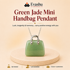 Authentic natural Green Jade Mini Handbag Pendant for Abundance Energy and Emotional Balance, shown as the main Evashu product view