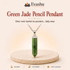 Authentic natural Green Jade Pencil Pendant for Prosperity and Family Harmony, shown as the main Evashu product view