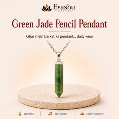 Authentic natural Green Jade Pencil Pendant for Prosperity and Family Harmony, shown as the main Evashu product view