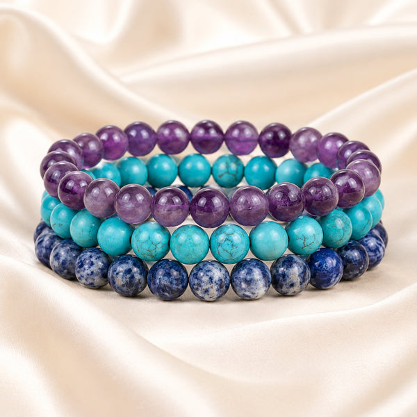 Fame & Success Bracelet Combo displayed fully on white silk cloth to show its natural colour, shape and finish