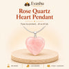 Authentic natural Rose Quartz Heart Pendant for Love and Compassion, shown as the main Evashu product view