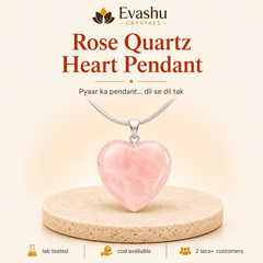 Authentic natural Rose Quartz Heart Pendant for Love and Compassion, shown as the main Evashu product view