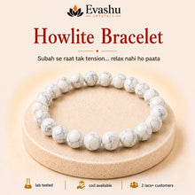 Load image into Gallery viewer, Authentic natural Howlite Bracelet for Calm Mind and Soothing Energy, shown as the main Evashu product view
