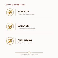 Indian Agate Bracelet benefits for grounding and balanced energy, explained in an Evashu natural-crystal guide