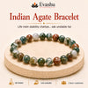 Authentic natural Indian Agate Bracelet for Stability and Balance, shown as the main Evashu product view