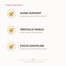 Load image into Gallery viewer, Karungali Mala benefits for focus and mental clarity, explained in an Evashu natural-crystal guide
