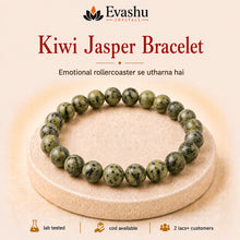Load image into Gallery viewer, Authentic natural Kiwi Jasper Bracelet for Emotional Balance and Relaxation, shown as the main Evashu product view
