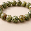 Close-up of authentic natural Kiwi Jasper showing crystal texture, colour and craftsmanship