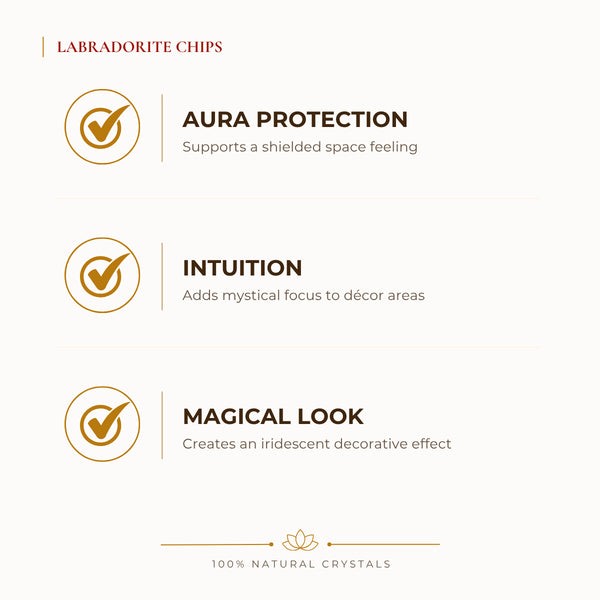 Labradorite Chips benefits for meditation and spiritual balance, explained in an Evashu natural-crystal guide