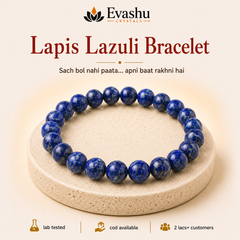 Authentic natural Lapis Lazuli Bracelet for Truthful Voice and Inner Wisdom, shown as the main Evashu product view