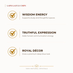 Lapis Lazuli Chips benefits for focus and mental clarity, explained in an Evashu natural-crystal guide