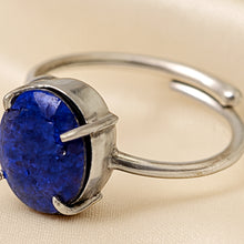 Load image into Gallery viewer, Close-up of authentic natural Lapis Lazuli showing crystal texture, colour and craftsmanship
