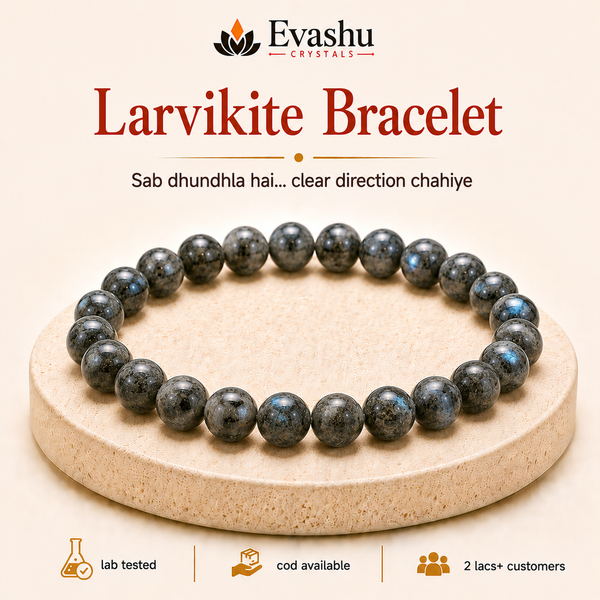 Authentic natural Larvikite Bracelet for Clarity and Direction, shown as the main Evashu product view