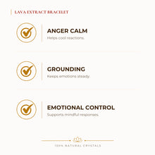 Load image into Gallery viewer, Lava Extract Bracelet benefits for focus and mental clarity, explained in an Evashu natural-crystal guide
