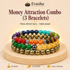Authentic natural Money Attraction Bracelet Combo for Wealth Magnet and Prosperity Flow, shown as the main Evashu product view