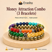 Load image into Gallery viewer, Authentic natural Money Attraction Bracelet Combo for Wealth Magnet and Prosperity Flow, shown as the main Evashu product view

