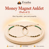 Authentic natural Money Magnet Anklet Pack for Prosperity Flow and Confidence Walk, shown as the main Evashu product view