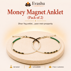 Authentic natural Money Magnet Anklet Pack for Prosperity Flow and Confidence Walk, shown as the main Evashu product view