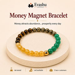 Authentic natural Money Magnet Bracelet for Wealth Attraction and Prosperity, shown as the main Evashu product view