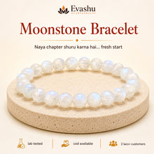 Load image into Gallery viewer, Authentic natural Moonstone Bracelet for New Beginnings and Calm Emotions, shown as the main Evashu product view
