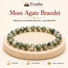 Authentic natural Moss Agate Bracelet for Grounded Feel and Growth Mindset, shown as the main Evashu product view