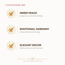 Load image into Gallery viewer, Pearl Crystal Tree benefits for calm mind and stress relief, explained in an Evashu natural-crystal guide
