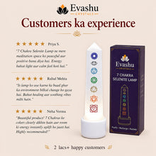 Load image into Gallery viewer, Evashu customer reviews and verified buyer feedback for Selenite with 7 Chakra Lamp
