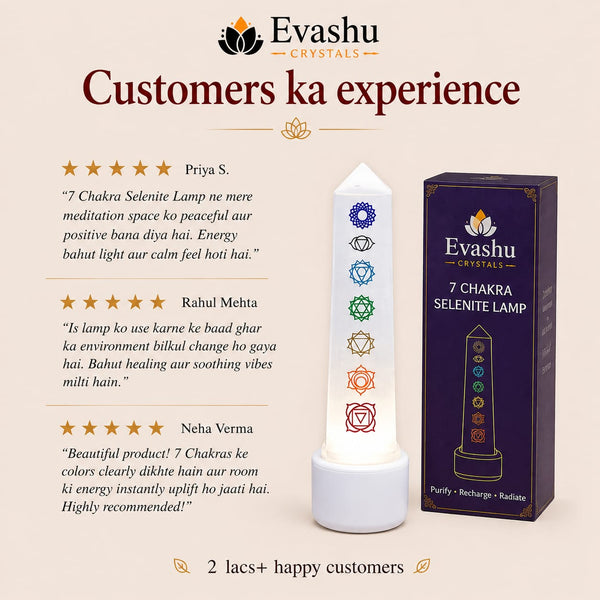 Evashu customer reviews and verified buyer feedback for Selenite with 7 Chakra Lamp