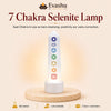 Authentic natural Selenite with 7 Chakra Lamp for Room Healing and Chakra Balance, shown as the main Evashu product view