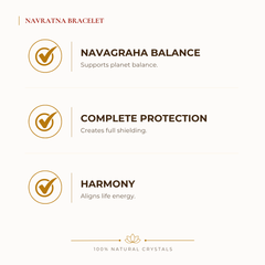 Navratna Bracelet benefits for focus and mental clarity, explained in an Evashu natural-crystal guide