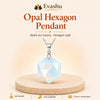 Authentic natural Opal Hexagon Pendant for Spark and Hope, shown as the main Evashu product view