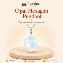 Load image into Gallery viewer, Authentic natural Opal Hexagon Pendant for Spark and Hope, shown as the main Evashu product view
