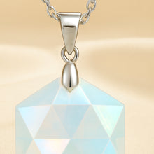 Load image into Gallery viewer, Close-up of authentic natural Opal showing crystal texture, colour and craftsmanship – opal hexagon pendant symbol of spark hope and luxury perfect
