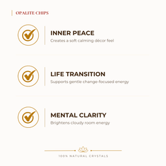 Opalite Chips benefits for calm mind and stress relief, explained in an Evashu natural-crystal guide