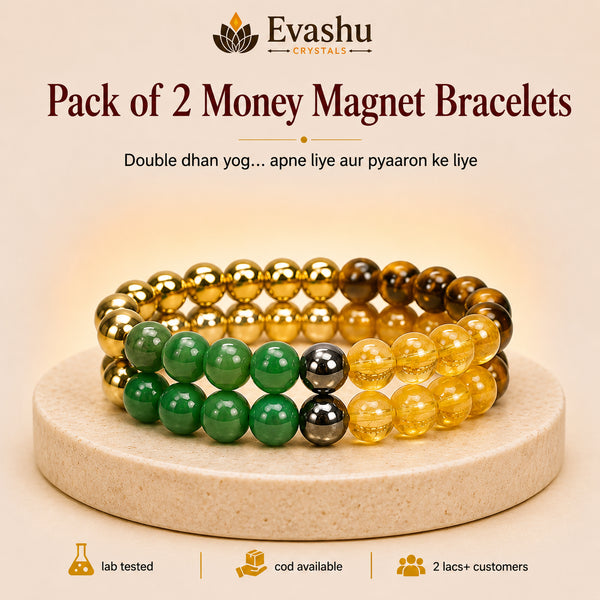 Authentic natural Money Magnet Bracelet Pack for Double Wealth and Prosperity, shown as the main Evashu product view
