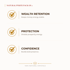 Pyrite Bracelet Pack benefits for wealth attraction and prosperity intention, explained in an Evashu natural-crystal guide – pack of 2 pyrite bracelets wealth