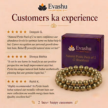 Load image into Gallery viewer, Evashu customer reviews and verified buyer feedback for Pyrite Bracelet Pack – pack of 2 pyrite bracelets wealth protection positivity energy evashu
