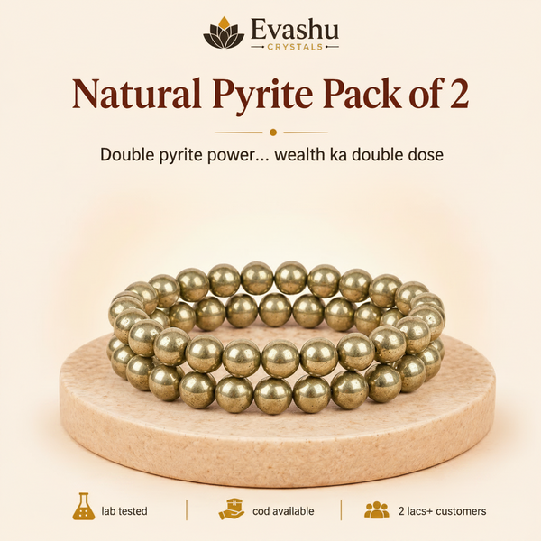 Authentic natural Pyrite Bracelet Pack for Wealth Retention and Protection, shown as the main Evashu product view