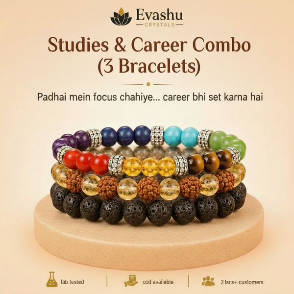 Authentic natural Studies & Career Bracelet Combo for Study Focus and Career Direction, shown as the main Evashu product view