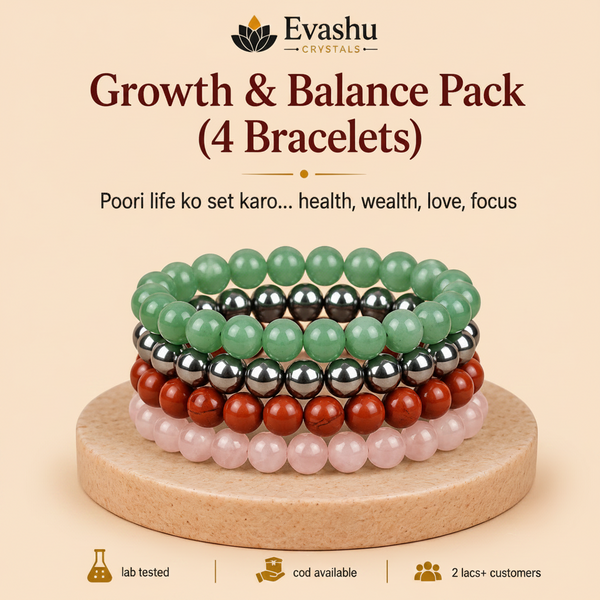 Authentic natural Growth & Balance Bracelet Pack for Life Balance and Focus, shown as the main Evashu product view