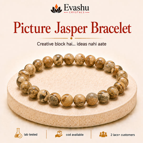 Authentic natural Picture Jasper Bracelet for Creativity and Grounded Imagination, shown as the main Evashu product view