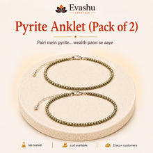 Load image into Gallery viewer, Authentic natural Pyrite Anklet Pack for Wealth Walk and Confidence Step, shown as the main Evashu product view
