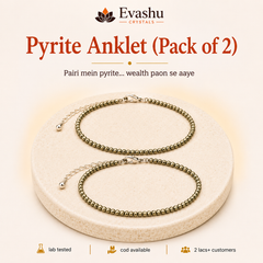 Authentic natural Pyrite Anklet Pack for Wealth Walk and Confidence Step, shown as the main Evashu product view